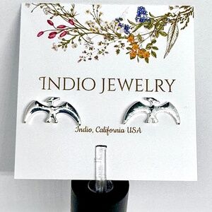 New Indio Jewelry Silver Plated Pterodactyl Stud Earrings for Pierced Ears #E116